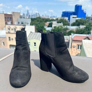 ASOS black ankle boots size 7​ chunky heel chic classic timeless sophisticated